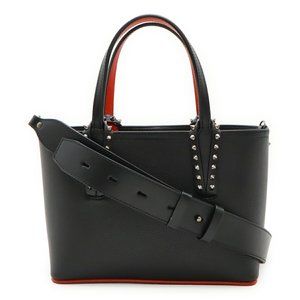 CHRISTIAN LOUBOUTIN Black Leather Shoulder Bag